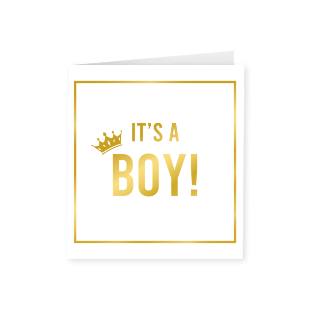 Gold white card - It's a boy