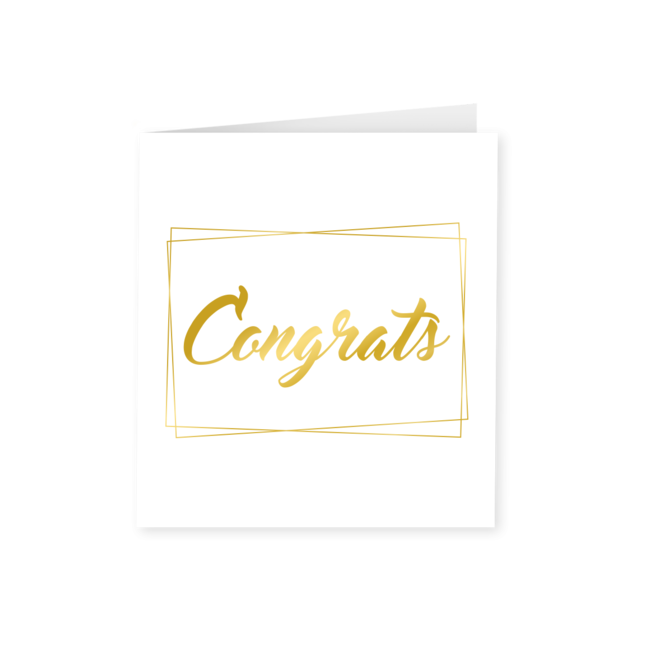 Gold white card - Congrats