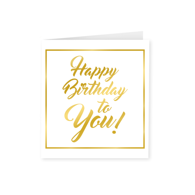 Gold white card - Happy Birthday