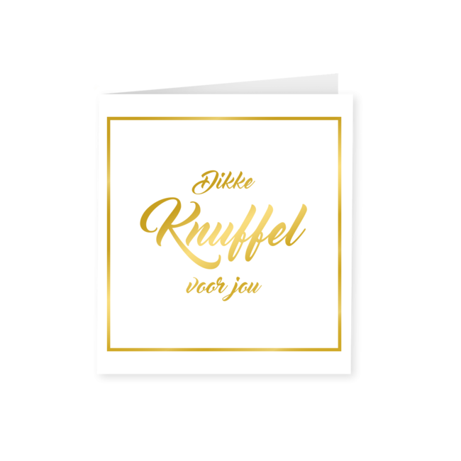 Gold white card - Dikke knuffel