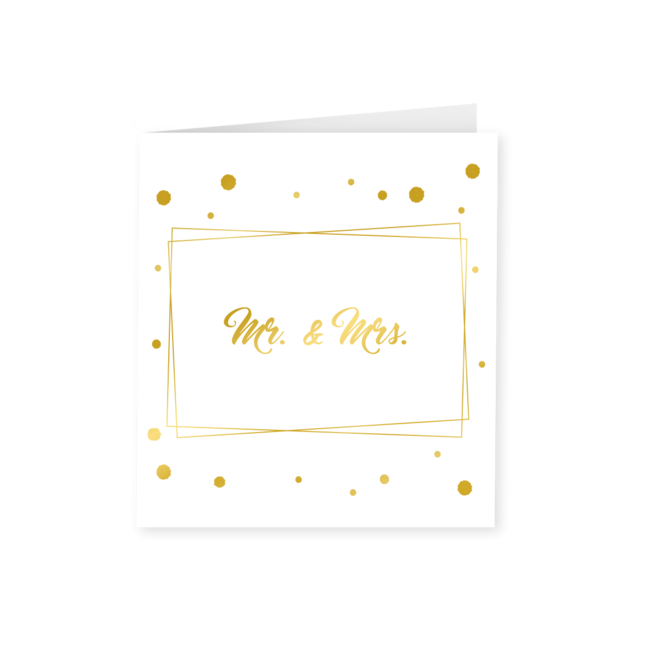 Gold white card - Mr & Mrs