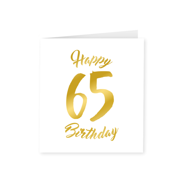 Gold white card - 65 years