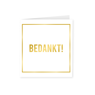 Paperdreams Gold white card - Bedankt