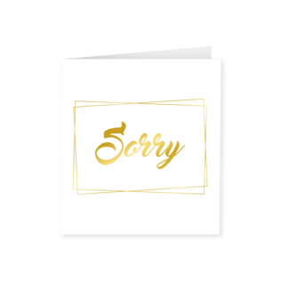 Paperdreams Gold white card - Sorry