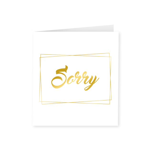 Gold white card - Sorry