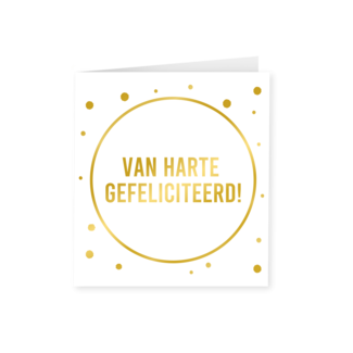 Paperdreams Gold white card - Van harte gefeliciteerd