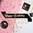 Sjerp Happy Birthday - Zwart & Goud - 10x160cm