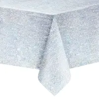 thumb-Tafelkleed Holografisch Dubbelzijdig - Zwart/Zilver - 137x274cm-2