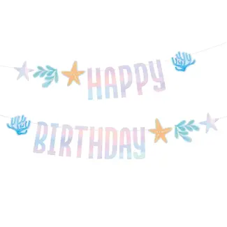 PartyPal Oceaan Happy Birthday Letterbanner - 240x17cm