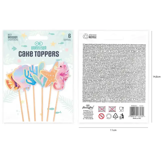 Oceaan Taart Toppers - 6 st