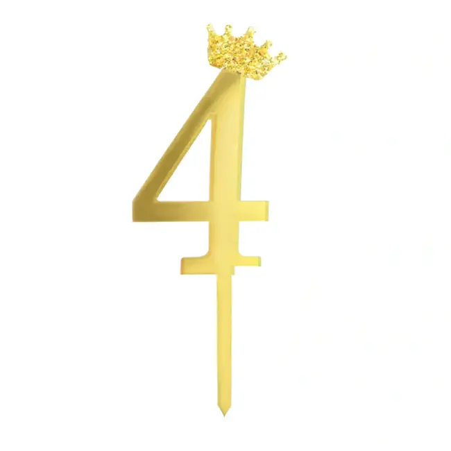 Taart Topper Kroontje - 4 - Goud
