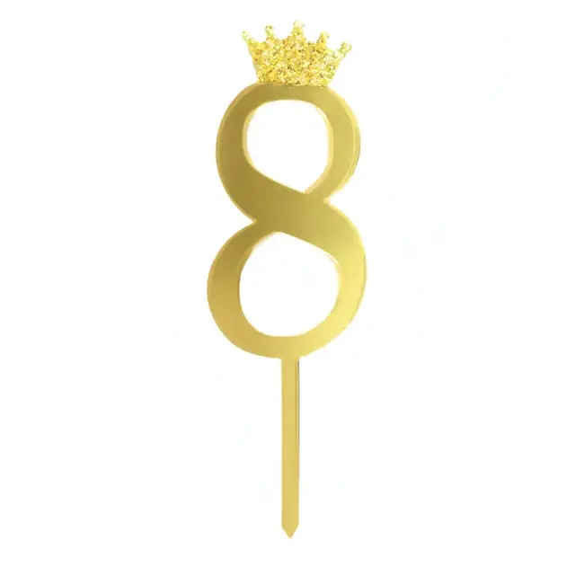Taart Topper Kroontje - 8 - Goud
