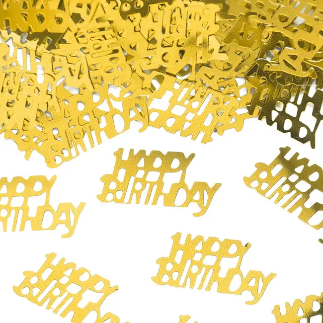 Tafel Confetti Happy Birthday - Goud - 15 g