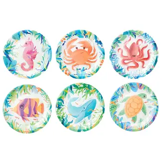 PartyPal Oceaan Bordjes - 6 st - 18cm