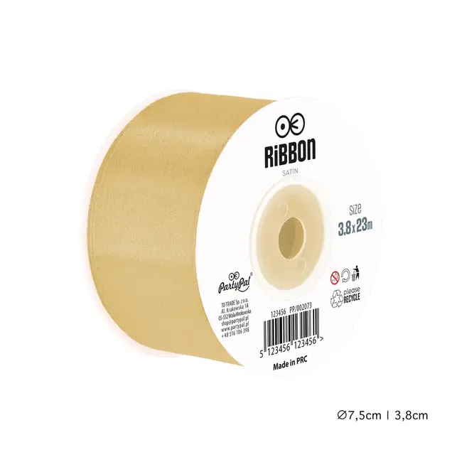 Satijn Lint Goud - 38 mm x 23 mtr