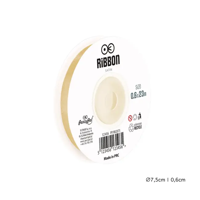 Satijn Lint Goud - 6 mm x 23 mtr