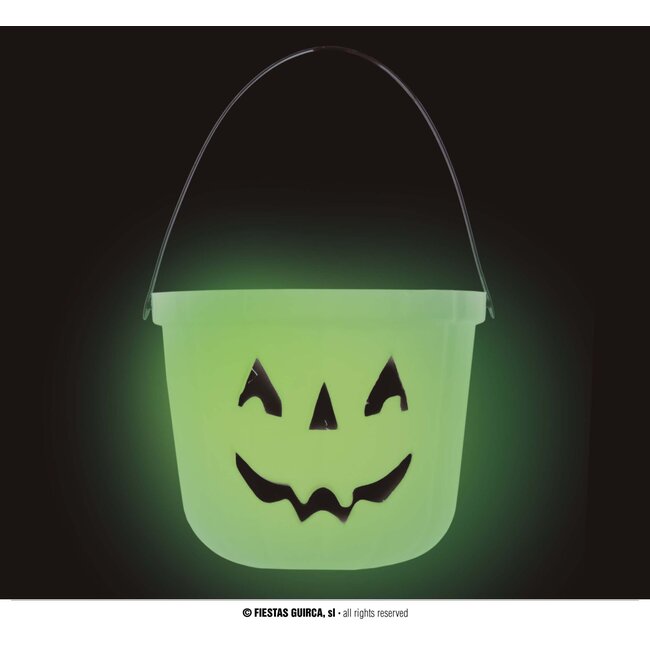 Glow in the Dark Halloween Snoep Emmer - 20x14,5cm