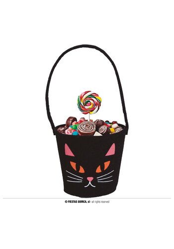 Candy Bucket Cat - 13x10 cm 