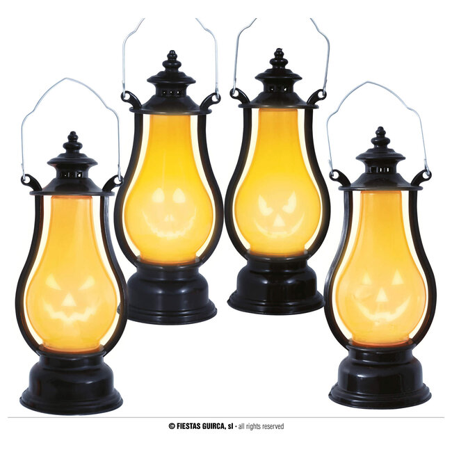 Pumpkin Lantern with Light - 16 cm