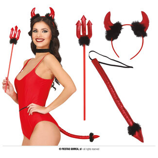 Guirca Set Duivel - Hoorntjes, Staart en Drietand