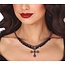 Guirca Ketting Cross with Black Stones