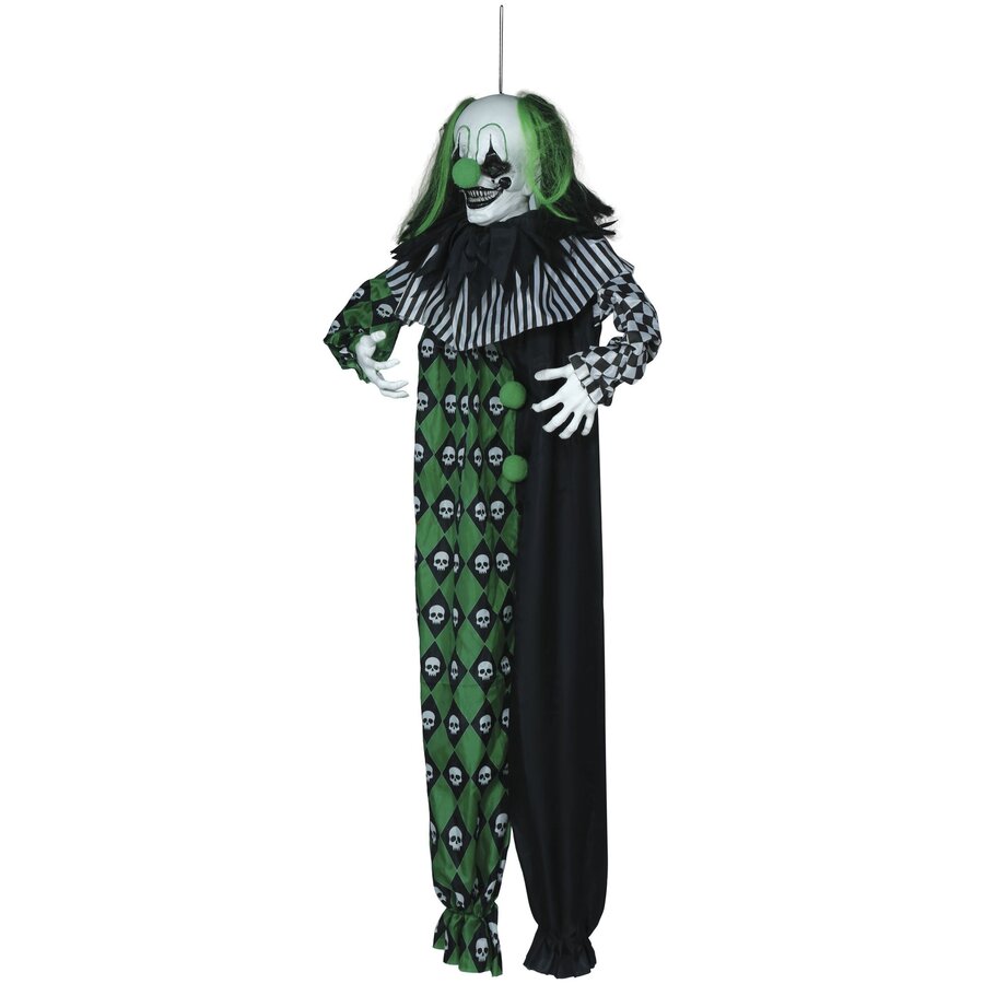 Hanging green clown with light, sound and movement - 165 cm-2