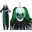 Hanging green clown with light, sound and movement - 165 cm