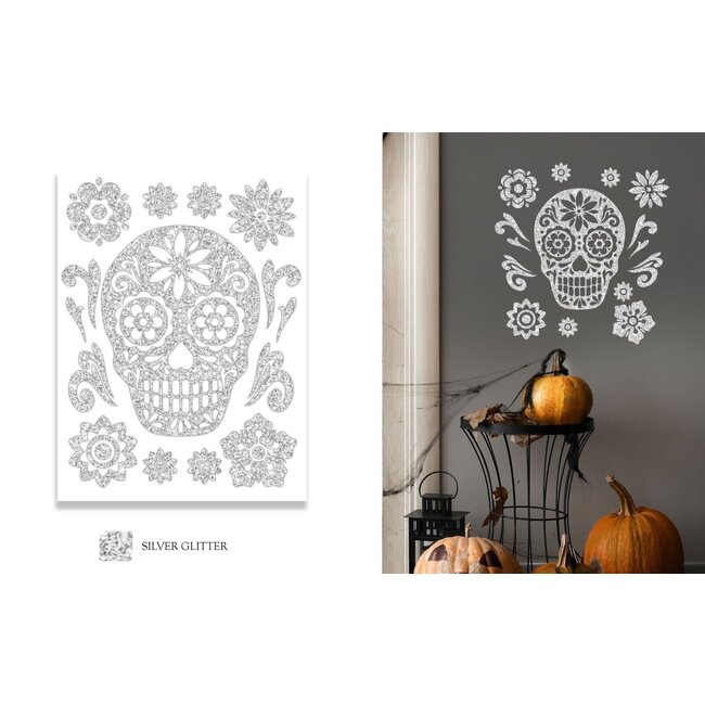 Glitter Stickers Skull - 30x40cm