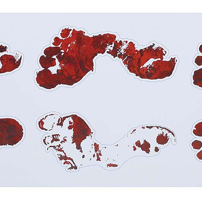 Zelfklevende Bloederige Voetafdrukken - 2 vellen - 25x70 cm