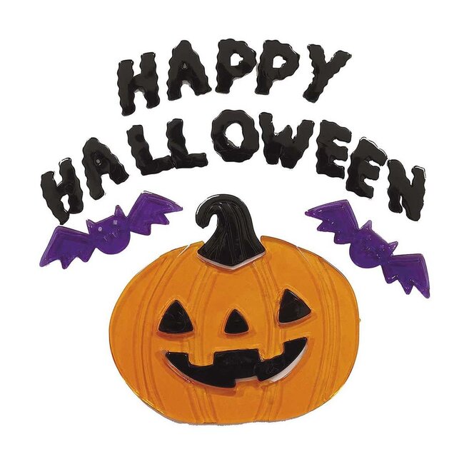 Raam Gel Stickers Happy Halloween - 20x25cm