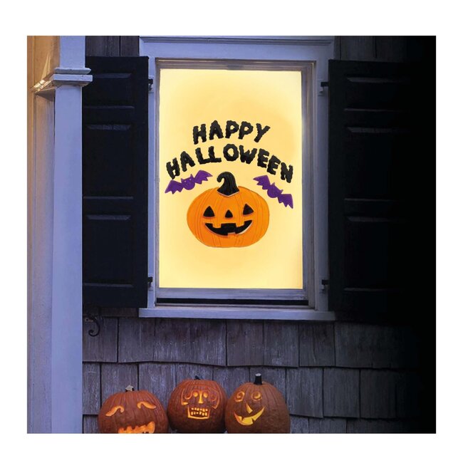 Raam Gel Stickers Happy Halloween - 20x25cm