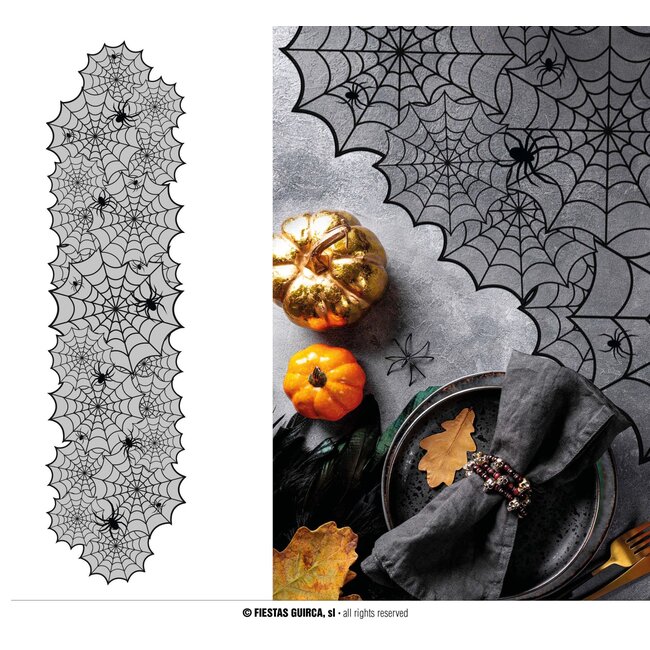 Table Runner Spiderweb PVC - 45x183 cm