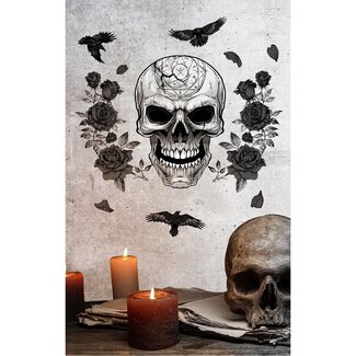 Guirca Zelfklevende Wanddecoratie Skull - 25x70 cm