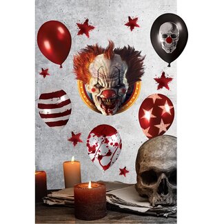 Guirca Zelfklevende Wanddecoratie Horror Clown - 25x70 cm