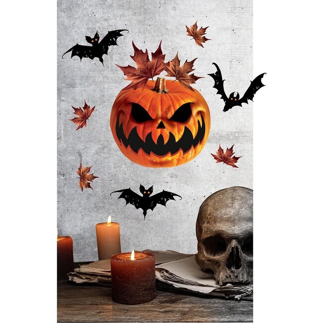 Zelfklevende Wanddecoratie Horror Pumpkin - 25x70 cm