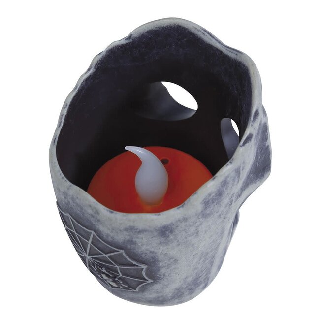 Skull With Led Candle - 6 cm