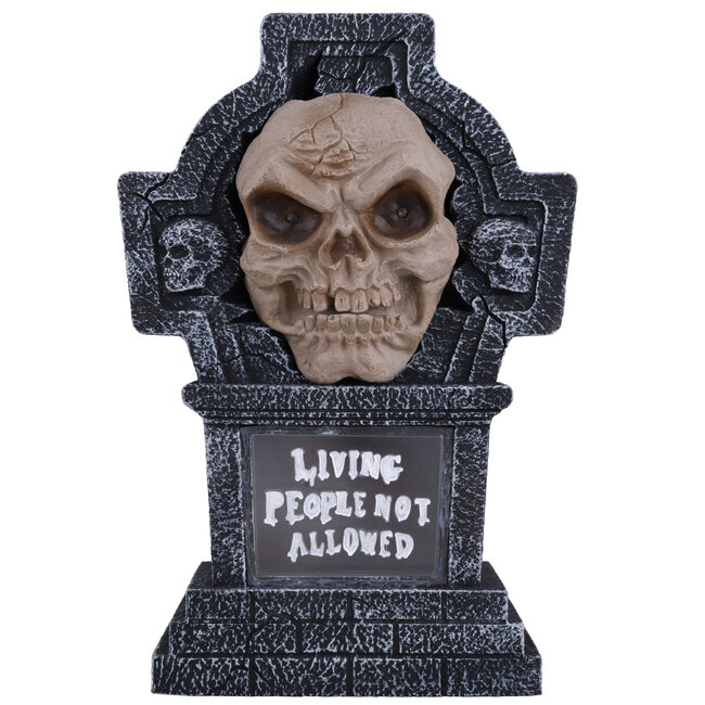 Grafsteen met Sprekend Zombie Gezicht