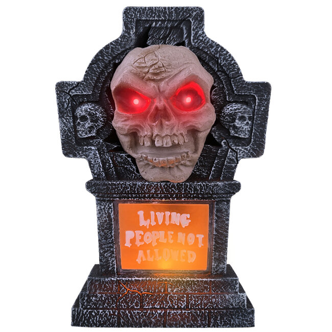 Grafsteen met Sprekend Zombie Gezicht