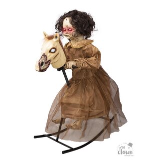 P'tit Clown Cursed Girl on Animated Rocking Horse - 1 mtr