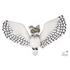 P'tit Clown White Owl Animated With Feathers - 1 mtr