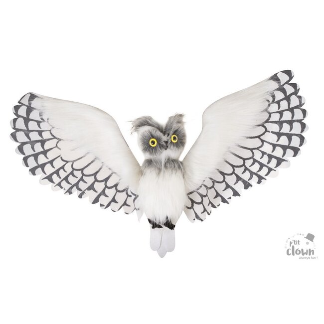 White Owl Animated With Feathers - 1 mtr