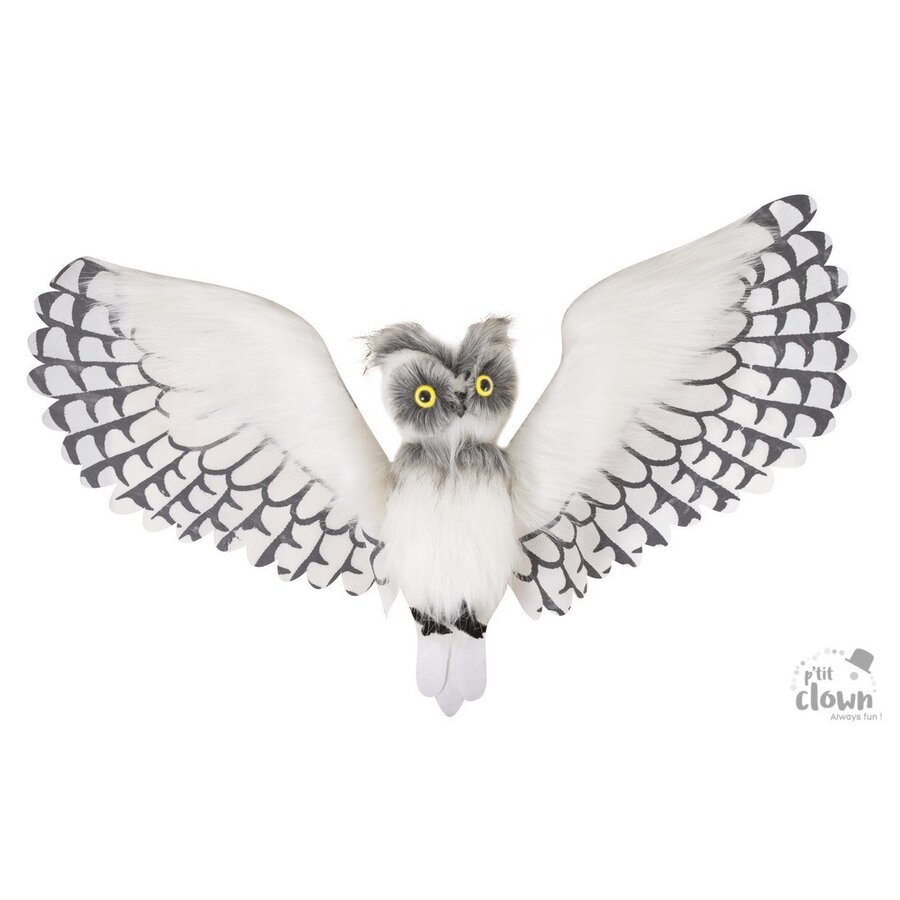 White Owl Animated With Feathers - 1 mtr-1