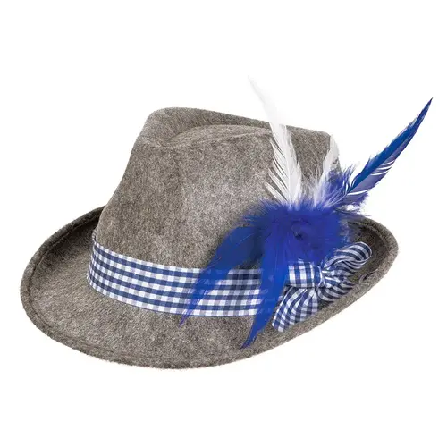 Tiroler Hoed Wiesn Grijs Blauw 