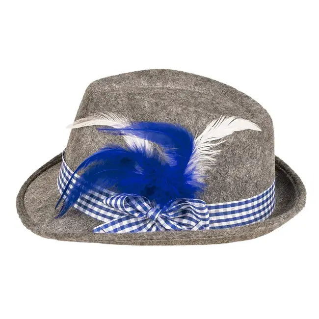 Tiroler Hoed Wiesn Grijs Blauw
