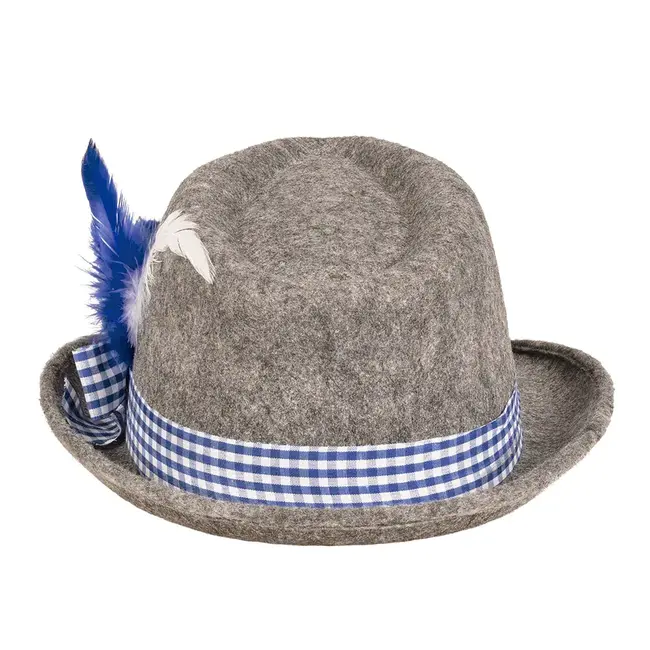 Tiroler Hoed Wiesn Grijs Blauw