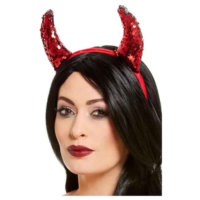 Tiara Duivel Hoorntjes Reversible Sequin