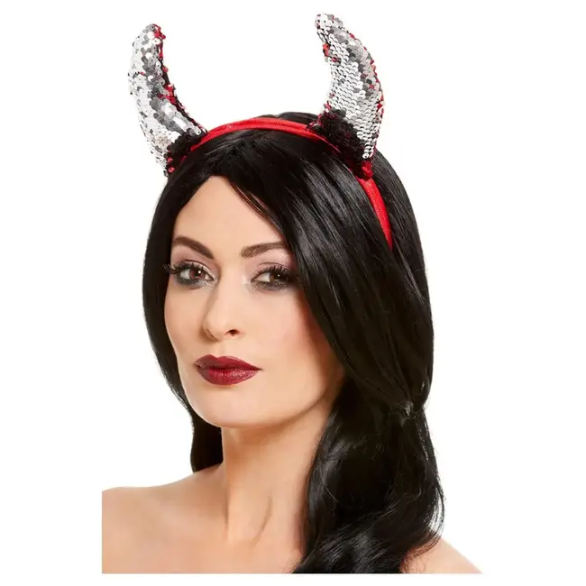 Tiara Duivel Hoorntjes Reversible Sequin