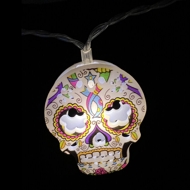 Slinger Doodskoppen met Led - 10 st - 165 cm