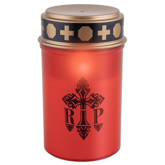 Grafkaars R.I.P. met LED licht - 7 x 12 cm