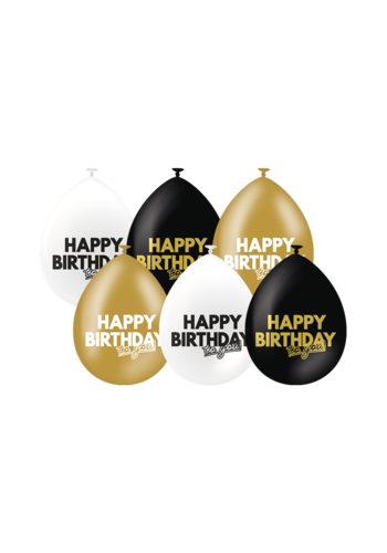 Celebration! Ballonnen - Happy Birthday - 30cm - 6st 
